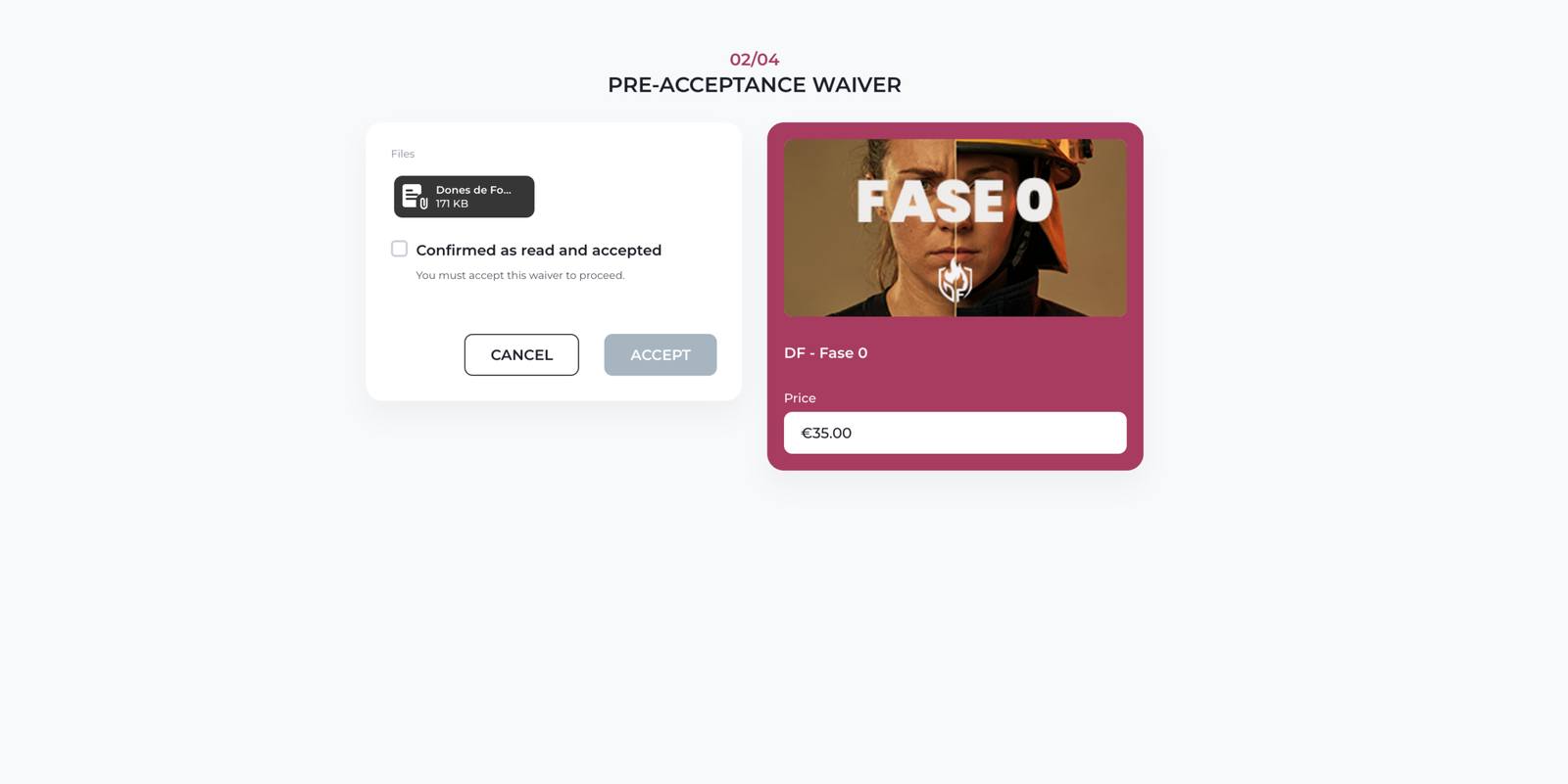 Pre-acceptance waiver acceptat